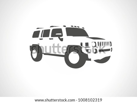 the silhouette of a large SUV
