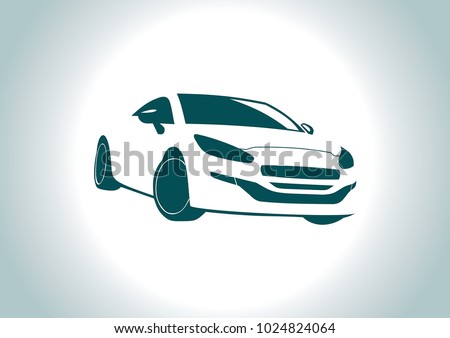 car silhouette on grey background. Peugeot.