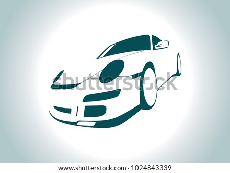 the silhouette of a sports car. Porsche.