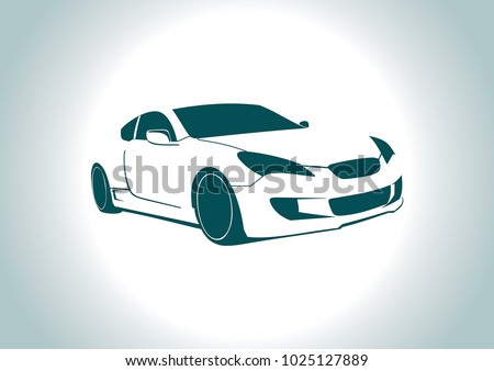 car silhouette on grey background. Hyundai.