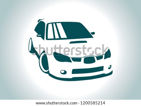 the silhouette of the car. Subaru Impreza.