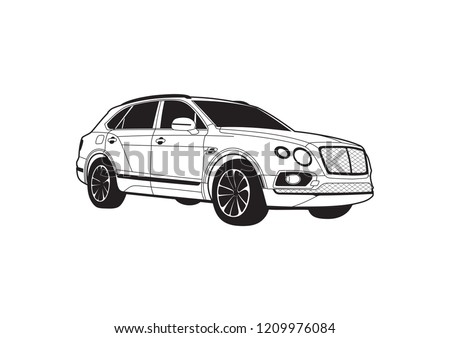 vector model of SUV. Bentley Bentayga.