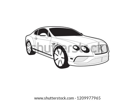 vector model of an expensive car. Bentley sports continental GT.