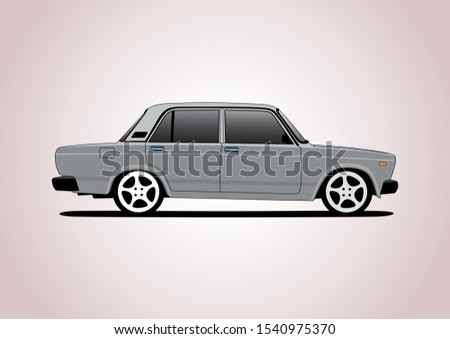 vector layout of the Russian car. Side view. VAZ 2107.