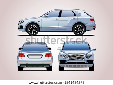 vector layout of luxury SUV. Bentley Bentayga.