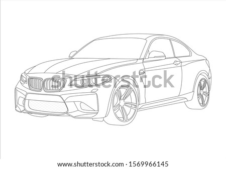 contour layout of the coupe. BMW m2 coupe.