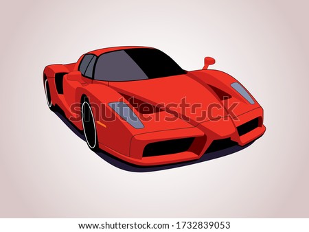 vector layout of the red super car. Ferrari Enzo.