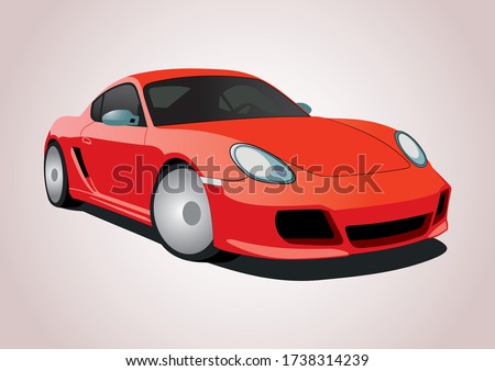 vector model of a red sports car. Porsche Cayman.
