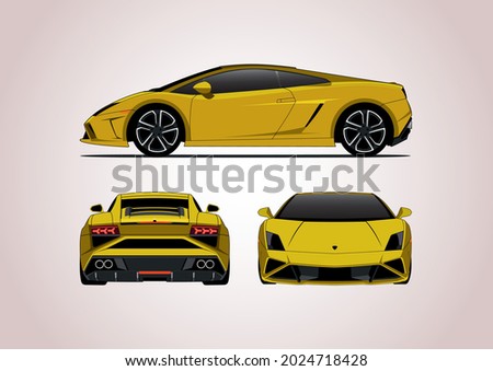 vector set of sports car models. Lamborghini Gallardo LP 560-4.