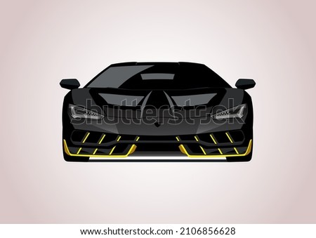 vector model of a black, sports car. Lamborghini Centenario. 