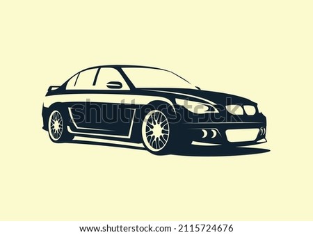 the silhouette of a sports sedan. BMW.