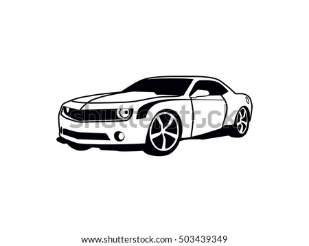 vector layout of a sports car. Chevrolet Camaro.