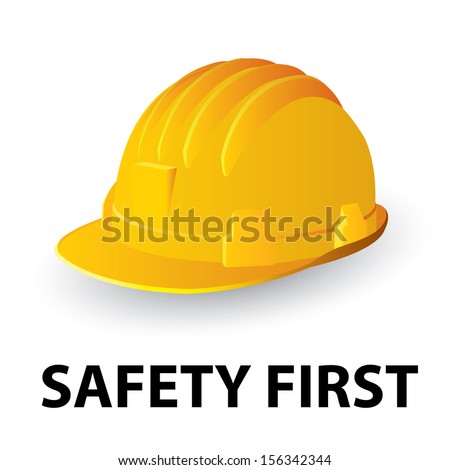 Yellow safety hard hat. Vector illustration