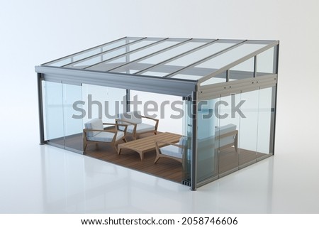 Similar – Image, Stock Photo Glass orangery roof with vines