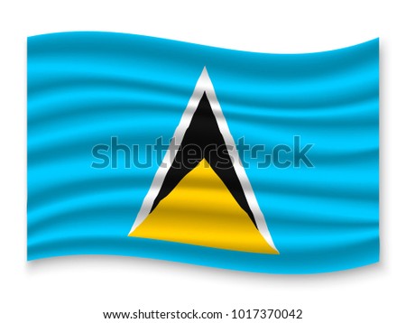 3D Waving Flag of Saint Lucia. Vector illustration