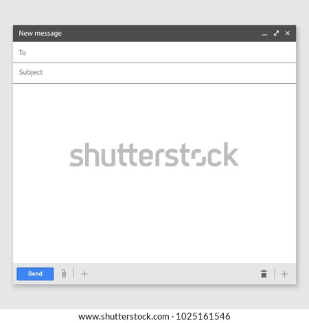 Email blank template internet. interface for mail message 