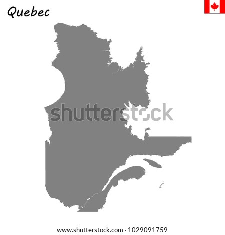High Quality map of Quebec is a province of Canada