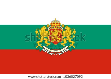 Simple flag of Bulgaria with coat of arms
