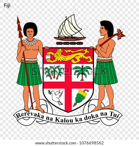 Emblem of Fiji. National Symbol