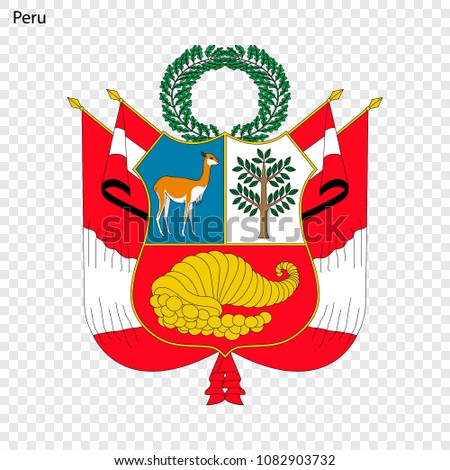 Emblem of Peru. National Symbol