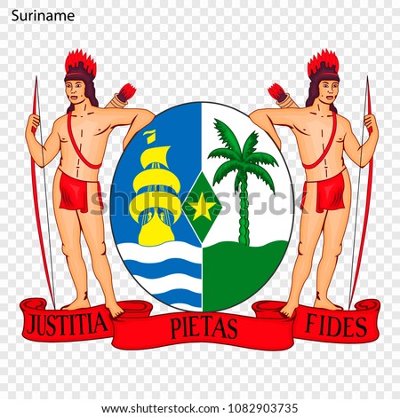 Emblem of Suriname. National Symbol