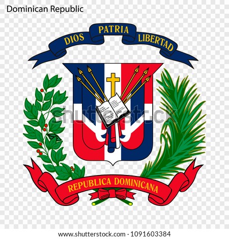Symbol of Dominican Republic. National emblem