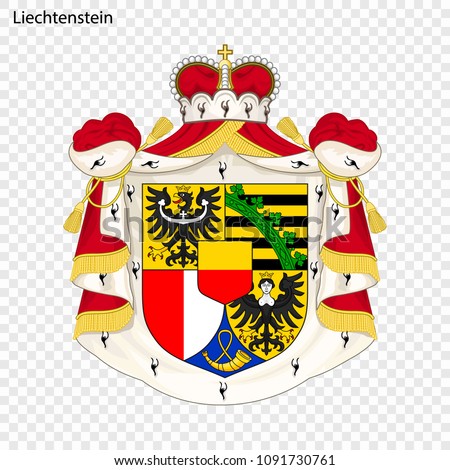 Symbol of Liechtenstein. National emblem