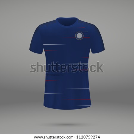 football kit Chelsea 2018, shirt template for soccer jersey. Vector illustration
