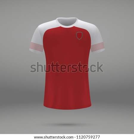 football kit Arsenal London 2018, shirt template for soccer jersey. Vector illustration