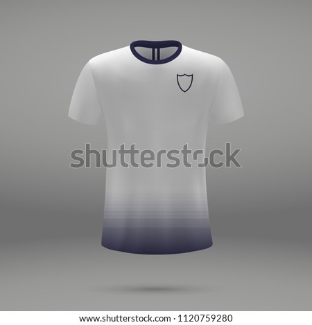 football kit Tottenham Hotspur 2018, shirt template for soccer jersey. Vector illustration