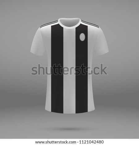 football kit Juventus 2018, shirt template for soccer jersey. Vector illustration