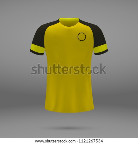 football kit Borussia Dortmund 2018, shirt template for soccer jersey. Vector illustration
