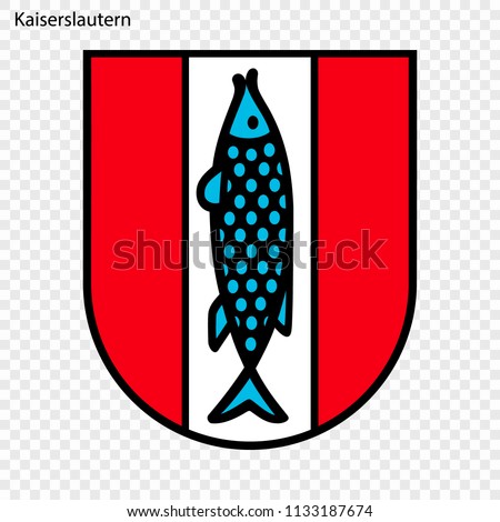 Emblem of Kaiserslautern. City of Germany. Vector illustration