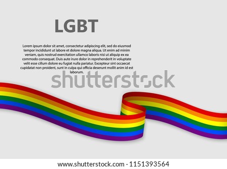 Waving Flag of LGBT, vector illustration