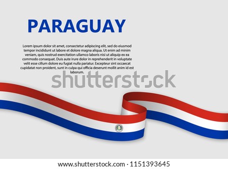 Waving Flag of Paraguay, vector illustration