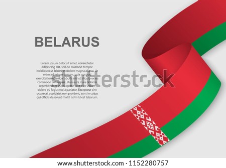 waving flag of Belarus. Template for independence day. vector illustration