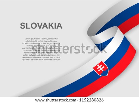 waving flag of Slovakia. Template for independence day. vector illustration