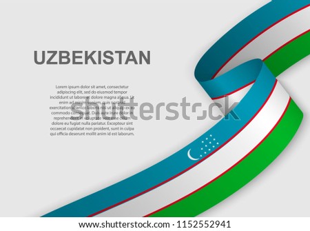 waving flag of Uzbekistan. Template for independence day. vector illustration