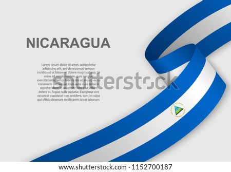 waving flag of Nicaragua. Template for independence day. vector illustration