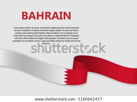 Waving Flag of Bahrain, vector illustration