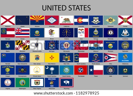 all Flags of states of the United States of America