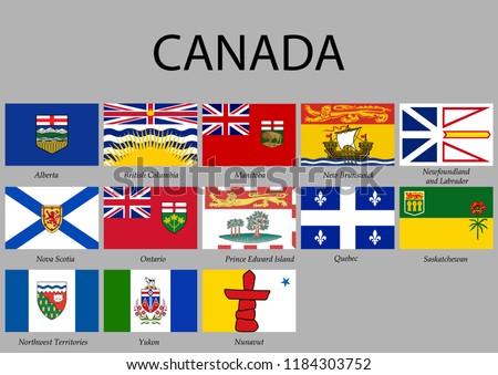 all Flags provinces of Canada. Vector illustration