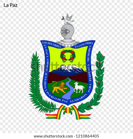 Emblem of La Paz. City of Bolivia. Vector illustration