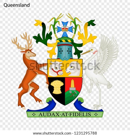 Emblem of Queensland, state of Australia. Vector illustration