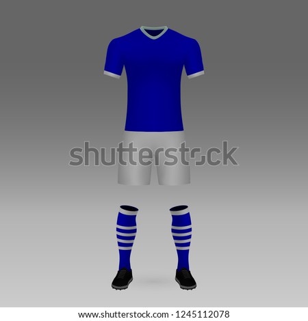 football kit Schalke 04 Gelsenkirchen, shirt template for soccer jersey. Vector illustration
