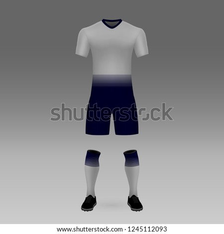 football kit Tottenham Hotspur, shirt template for soccer jersey. Vector illustration