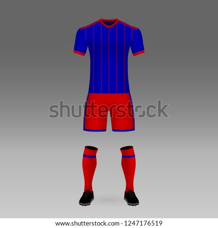 football kit CSKA Moscow, shirt template for soccer jersey. Vector illustration