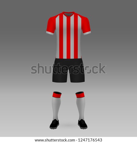 football kit PSV Eindhoven, shirt template for soccer jersey. Vector illustration