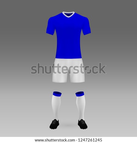 football kit Everton, shirt template for soccer jersey. Vector illustration