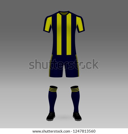 football kit Fenerbahce, shirt template for soccer jersey. Vector illustration